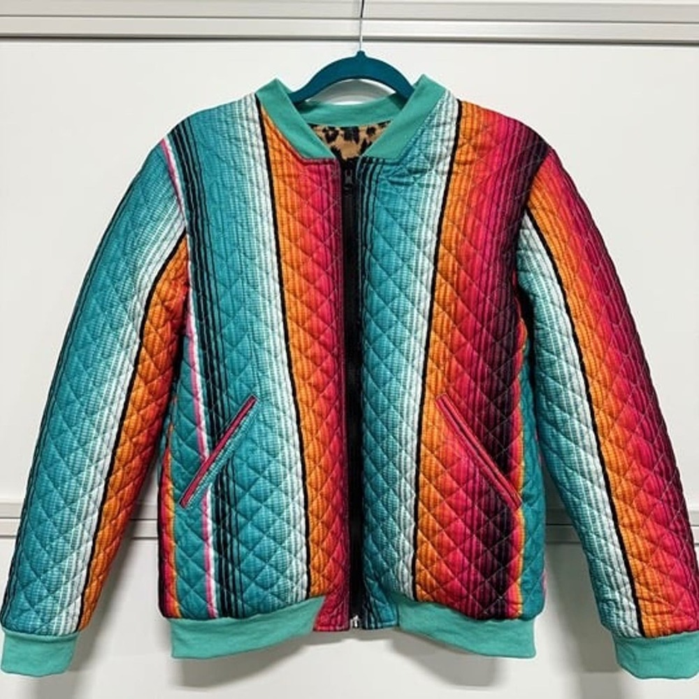 Reversible Bold Print Bomber Jacket: Double The S… - image 4